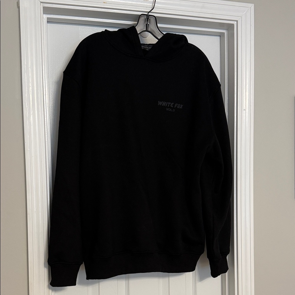 White Fox Boutique Black Hoodie with Gray Accents - Picture 3 of 6